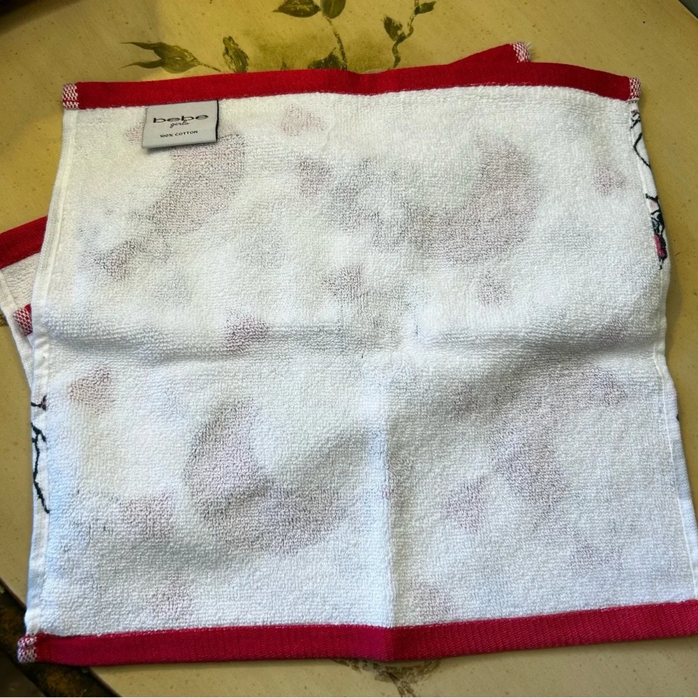 Bebe White French Bulldog Ballerina Tutu Hearts Love Wash Cloths Towels 2 NEW